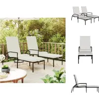 vidaXL Sonnenliegen 2 Stk. mit Fußhocker PE-Rattan Schwarz