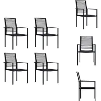 vidaXL Gartenstühle 4 Stk. PVC Rattan Schwarz - Gartenstühle