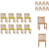 vidaXL Gartenstühle 8 Stk. mit Kissen Massivholz Teak - Gartenstühle