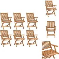 vidaXL Klappbare Gartenstühle 6 Stk. Massivholz Teak - Gartenstühle