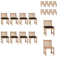 vidaXL Gartenstühle 8 Stk. mit Kissen Massivholz Teak - Gartenstühle