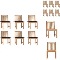 vidaXL Gartenstühle 6 Stk. mit Kissen Massivholz Teak - Gartenstühle