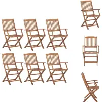 vidaXL Klappbare Gartenstühle 6 Stk. Massivholz Akazie - Gartenstühle