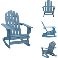 vidaXL Adirondack-Schaukelstuhl Massivholz Tanne Blau - Gartenstühle