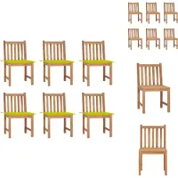 vidaXL Gartenstühle 6 Stk. mit Kissen Massivholz Teak - Gartenstühle