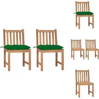 vidaXL Gartenstühle 2 Stk. mit Kissen Massivholz Teak - Gartenstühle