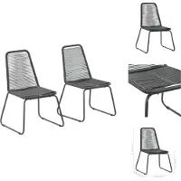 vidaXL Gartenstühle 2 Stk. Poly Rattan Schwarz - Gartenstühle