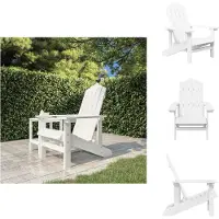 vidaXL Adirondack-Gartenstuhl HDPE Weiß - Gartenstühle