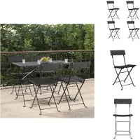 vidaXL Bistrostühle 4 Stk. Klappbar Schwarz Poly Rattan und Stahl - Gartenstühle
