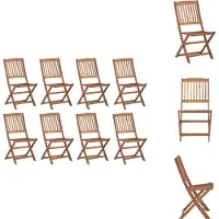vidaXL Klappbare Gartenstühle 8 Stk. Massivholz Akazie - Gartenstühle