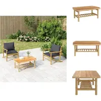 vidaXL Garten-Couchtisch 90x55x37 cm Bambus