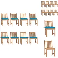 vidaXL Gartenstühle 8 Stk. mit Kissen Massivholz Teak - Gartenstühle