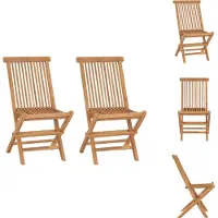 vidaXL Klappbare Gartenstühle 2 Stk. Massivholz Teak - Gartenstühle