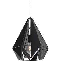 QAZQA - Industrie I Vintage I Industrie I Vintage I Hängelampe I Pendellampe I Pendelleuchte schwarz mit Netz - Karkasse I Wohnzimmer I Schlafzimmer - Stahl Rund - LED geeignet E27