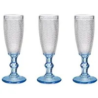 Vivalto Champagnerglaser Serie Monaco - 6x blauer Boden 180 ml