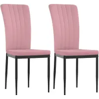 vidaXL Esszimmerstühle 2 Stk. Rosa Samt