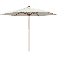 vidaXL Sonnenschirm mit Holzmast Sandfarben 299x240 cm