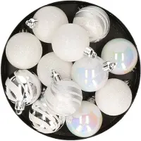 Atmosphera Christbaukugeln in Weiß/ Silber - 12 Stück - Ø 4 cm - onesize