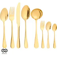 Brixy Infinity Goods Besteckset – Gold – 39-teilig – Besteck für 6 Personen – Mehrgängig – Messer/Löffel/G