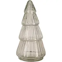 Clayre & Eef Glastopf Weihnachtsbaum Ø 11x21 cm Transparant Glas
