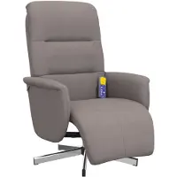 vidaXL Massagesessel mit Fußteil Taupe Stoff