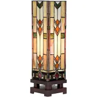 Clayre & Eef Tiffany Tischlampe 15x15x54 cm Beige Glas