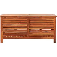 Beliani Auflagenbox Akazienholz Dunkelbraun 130 x 64 x 48 cm geölte Oberfläche Truhe für Terrasse, Garten, Balkon Landhausstil Outdoor Möbel