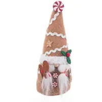 Bigbuy Weihnachtsdekoration - WEIHNACHTEN - Mehrfarbig - Stoff - Beige - 8 x 6 x 19,5 cm