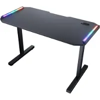 Cougar Gaming Schreibtisch, Deimus 120 ARGB, Gerade, Rechteckige Form, MDF-Platten, Gaming, Schwarz, Mehrfarbig