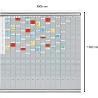 Franken T-Kartentafel Jahresplaner für 15 Monate plus Index, 100,8 x 100,8 cm, 16 Träger, 50 Schlitze, PV-SET5
