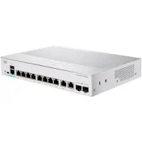 Cisco CBS350-8P-2G managed Layer3 Switch: - 8x10/100/1000 Base-T(RJ45) + 2xGE combo(RJ45/SFP) UplinkPorts, - Switching Capacity:20Gbps, incl. rack-&wallmount Kit, - kein stacking, liefert 67W PoE+,