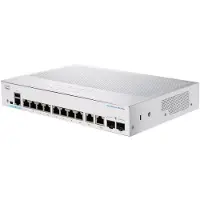Cisco CBS350-8T-E-2G managed Layer3 Switch: - 8x10/100/1000 Base-T(RJ45) + 2xGE combo(RJ45/SFP) UplinkPorts, - Switching Capacity:20Gbps, incl. rack-&wallmount Kit, - kein stacking, kein PoE,