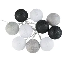 Idena 10er Baumwollkugeln LED Lichterkette bunt