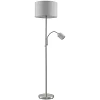 LINDBY Stehlampe Colima , alu / grau / zink, für Wohn- / Esszimmer, Metall, Modern, Stehlampe