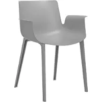 Kartell Armlehnstuhl Piuma grau, Designer Piero Lissoni, 62x77x54 cm