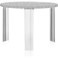 Kartell T-Table Tisch, Höhe 36 cm, Ø 50 cm, transparent - , T-Table, Transparent, für Wohnzimmer, Kunststoff, Design