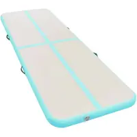 The Living Store Aufblasbare Gymnastikmatte mit Pumpe 600x100x10 cm PVC Grün