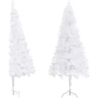 The Living Store Künstlicher Eck-Weihnachtsbaum Weiß 240 cm PVC