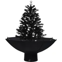 The Living Store Schneiender Weihnachtsbaum mit Schirmfuß Schwarz 75 cm PVC