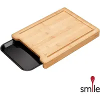 Smile cutting board Bamboo chopping board with a tray 36x27.5x4cm Smile