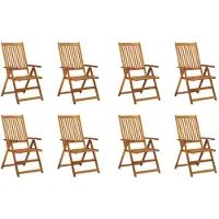 The Living Store Klappbare Gartenstühle mit Kissen 8 Stk. Massivholz Akazie