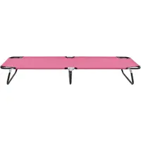 The Living Store Klappbare Sonnenliege Stahl Rosa