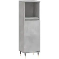 The Living Store Badschrank Betongrau 30x30x100 cm Holzwerkstoff
