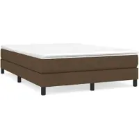vidaXL Boxspringbett mit Matratze Dunkelbraun 160x200 cm Stoff