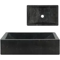 vidaXL Waschbecken 45x30x12 cm Marmor Hochglanz-Schwarz