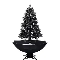 The Living Store Schneiender Weihnachtsbaum mit Schirmfuß Schwarz 170 cm PVC