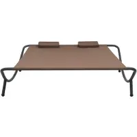 The Living Store Outdoor-Loungebett Stoff Braun