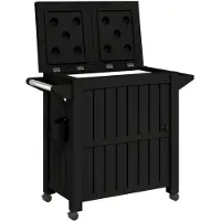 The Living Store 3-in-1 Servierwagen Schwarz Polypropylen