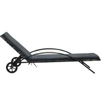 The Living Store Sonnenliegen mit Tisch Poly Rattan Anthrazit