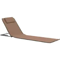 The Living Store Klappbare Strandmatte 2 Stk. Stahl und Stoff Braun